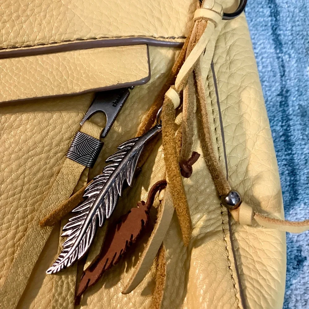 The Sak Yellow Crossbody Bag with Feather Charm - Picture 2 of 11